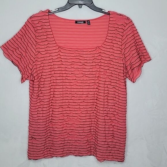 Elementz Pink and Black Blouse Size 2X - Picture 1 of 6